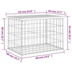 Greatstore impregnált fenyőfa gabion kerti pad 63 x 44 x 42 cm