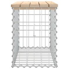 Greatstore tömör fenyőfa gabion kerti pad 63x31,5x42 cm