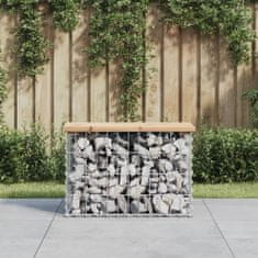 Greatstore tömör fenyőfa gabion kerti pad 63x31,5x42 cm