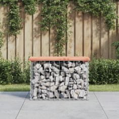 Greatstore tömör duglászfenyő gabion kerti pad 63x31,5x42 cm