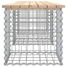 Greatstore tömör fenyőfa gabion kerti pad 203x44x42 cm