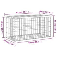 Greatstore tömör fenyőfa gabion kerti pad 83x44x42 cm