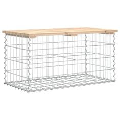 Greatstore tömör fenyőfa gabion kerti pad 83x44x42 cm