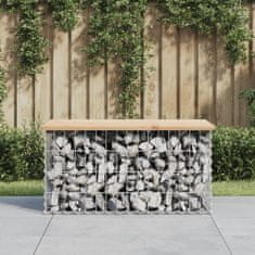 Greatstore tömör fenyőfa gabion kerti pad 83x44x42 cm