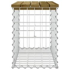 Greatstore tömör impergnált fenyőfa gabion kerti pad 63 x 31,5 x 42 cm