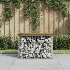 Greatstore impregnált fenyőfa gabion kerti pad 63 x 44 x 42 cm