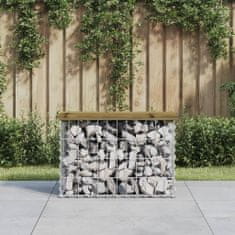 Greatstore tömör impergnált fenyőfa gabion kerti pad 63 x 31,5 x 42 cm