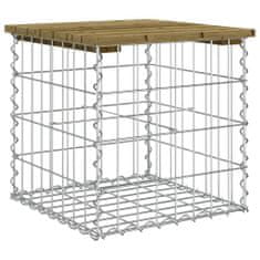 Greatstore impregnált fenyőfa gabion kerti pad 43 x 44 x 42 cm