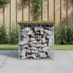 Greatstore impregnált fenyőfa gabion kerti pad 43 x 44 x 42 cm