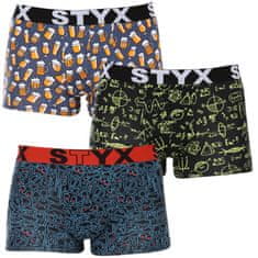 Styx 3PACK férfi boxeralsó art sport gumi több színben (3G12672) - méret S