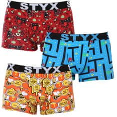 Styx 3PACK férfi boxeralsó art sport gumi több színben (3G12914) - méret XL