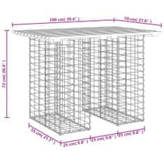 Greatstore tömör duglászfenyő gabion kerti pad 100x70x72 cm