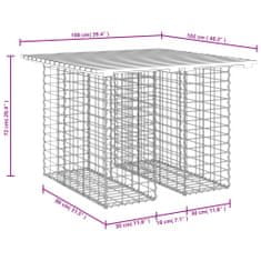 Greatstore tömör duglászfenyő gabion kerti pad 100x102x72 cm