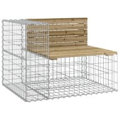 Greatstore tömör impergnált fenyőfa gabion kerti pad 92x71x65,5 cm