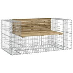 Greatstore tömör impregnált fenyőfa gabion kerti pad 143x71x65,5 cm