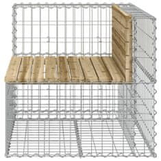 Greatstore tömör impergnált fenyőfa gabion kerti pad 92x71x65,5 cm