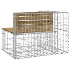 Greatstore tömör impergnált fenyőfa gabion kerti pad 92x71x65,5 cm