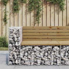 Greatstore tömör impergnált fenyőfa gabion kerti pad 92x71x65,5 cm