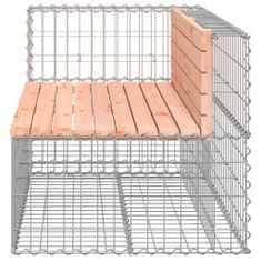 Greatstore tömör duglászfenyő gabion kerti pad 122 x 71 x 65,5 cm