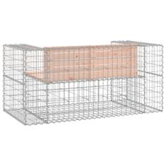 Greatstore tömör duglászfenyő gabion kerti pad 143 x 71 x 65,5 cm