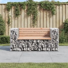 Greatstore tömör duglászfenyő gabion kerti pad 143 x 71 x 65,5 cm