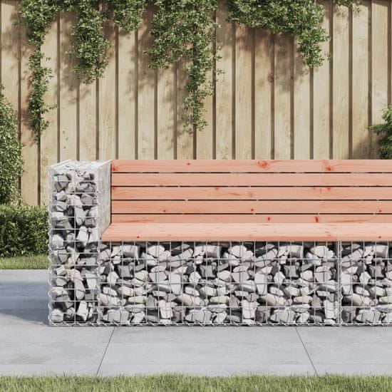 Greatstore tömör duglászfenyő gabion kerti pad 122 x 71 x 65,5 cm