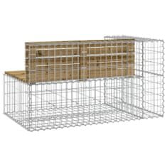 Greatstore tömör impregnált fenyőfa gabion kerti pad 122x71x65,5 cm