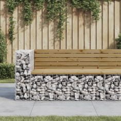 Greatstore tömör impregnált fenyőfa gabion kerti pad 122x71x65,5 cm