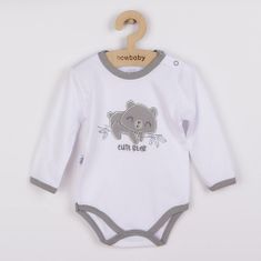 NEW BABY Baba pamut hosszú ujjú body Cute Bear 86 (12-18 h) Fehér