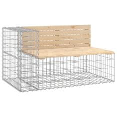 Greatstore tömör fenyőfa gabion kerti pad 244x71x65,5 cm