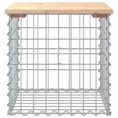 Greatstore tömör fenyőfa gabion kerti pad 43x44x42 cm