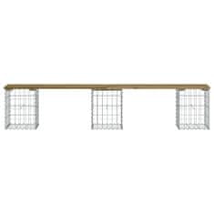 Greatstore impregnált fenyőfa gabion kerti pad 203 x 31 x 42 cm