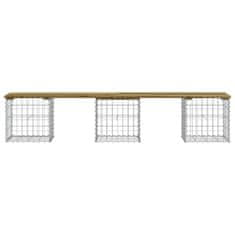 Greatstore impregnált fenyőfa gabion kerti pad 203 x 44 x 42 cm