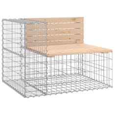 Greatstore tömör fenyőfa gabion kerti pad 184x71x65,5 cm