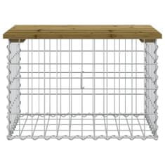 Greatstore impregnált fenyőfa gabion kerti pad 63 x 44 x 42 cm