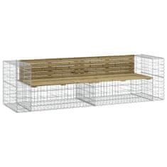 Greatstore tömör impregnált fenyőfa gabion kerti pad 244x71x65,5 cm