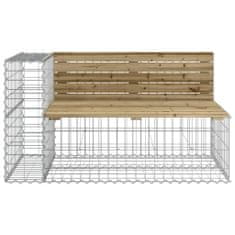 Greatstore tömör impregnált fenyőfa gabion kerti pad 244x71x65,5 cm