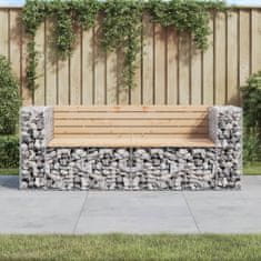 Greatstore tömör fenyőfa gabion kerti pad 184x71x65,5 cm