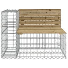 Greatstore tömör impergnált fenyőfa gabion kerti pad 184x71x65,5 cm