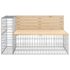 Greatstore tömör fenyőfa gabion kerti pad 244x71x65,5 cm