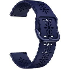 4wrist Virágmintás szilikon szíj 20 mm - Dark Blue