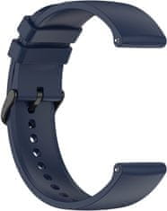 4wrist Curea de silicon universală cu cataramă neagră 20 mm - Dark Blue