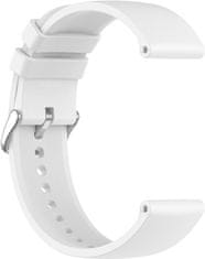 4wrist Univerzális szilikon szíj ezüst csattal 20 mm - White