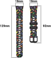4wrist Színes mintázatú szilikon szíj Huawei Watch Band 8-hoz - Black