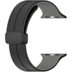 4wrist Szilikon szíj mágneses csattal Apple Watch-hoz 38/40/41 mm - Black/Grey