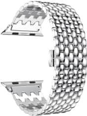 4wrist Sárkány mintázatú acél szíj Apple Watch-hoz 38/40/41 mm - Silver