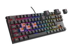 Genesis Gaming mechanikus billentyűzet THOR 303/TKL/RGB/Outemu Peach Silent/Wired USB/US elrendezés/Fekete