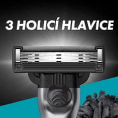 Gillette Mach3 Charcoal Borotva férfiaknak + 5 tartalék borotvafej