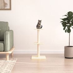 Greatstore krémszínű macskabútor szizál kaparófákkal 73 cm