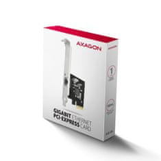 AXAGON PCEE-GRL, PCIe hálózati kártya - 1x Gigabit Ethernet port (RJ-45), Realtek 8111L, incl. LP